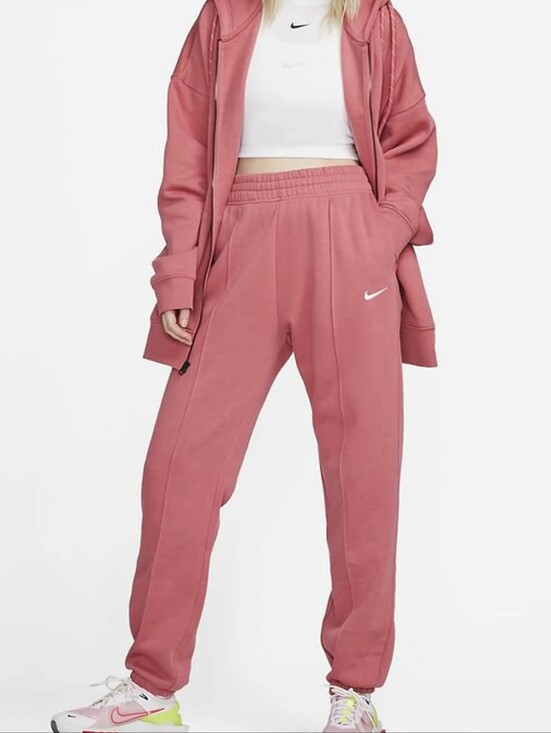 Nike Pants - Nike Essential Fleece Joggers Womens Medium Pink Baggy Loose Fit Mid Rise